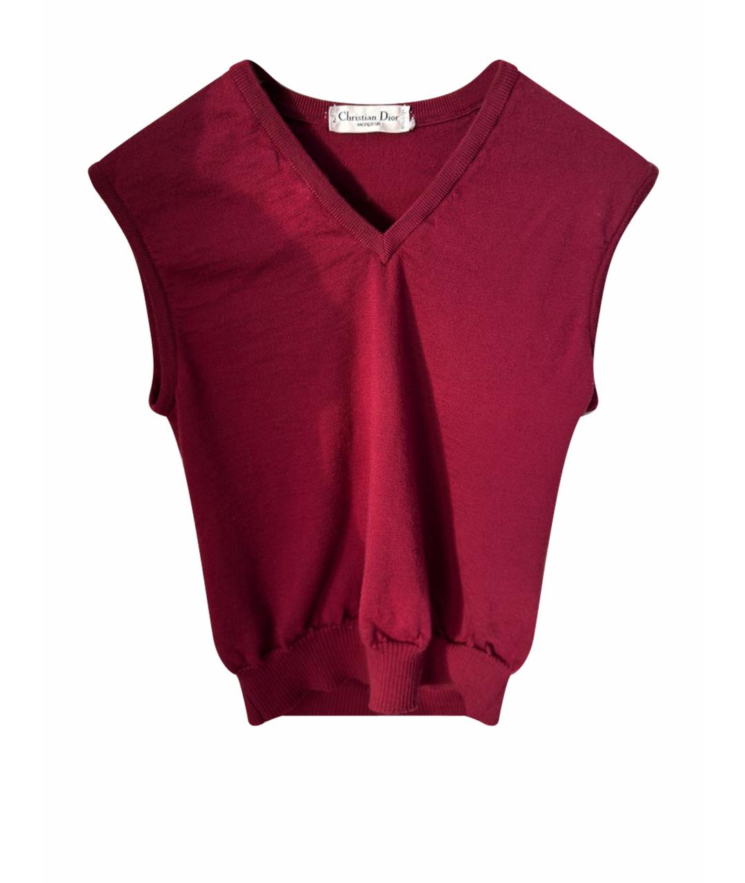 CHRISTIAN DIOR Бордовая шерстяная жилетка, фото 1