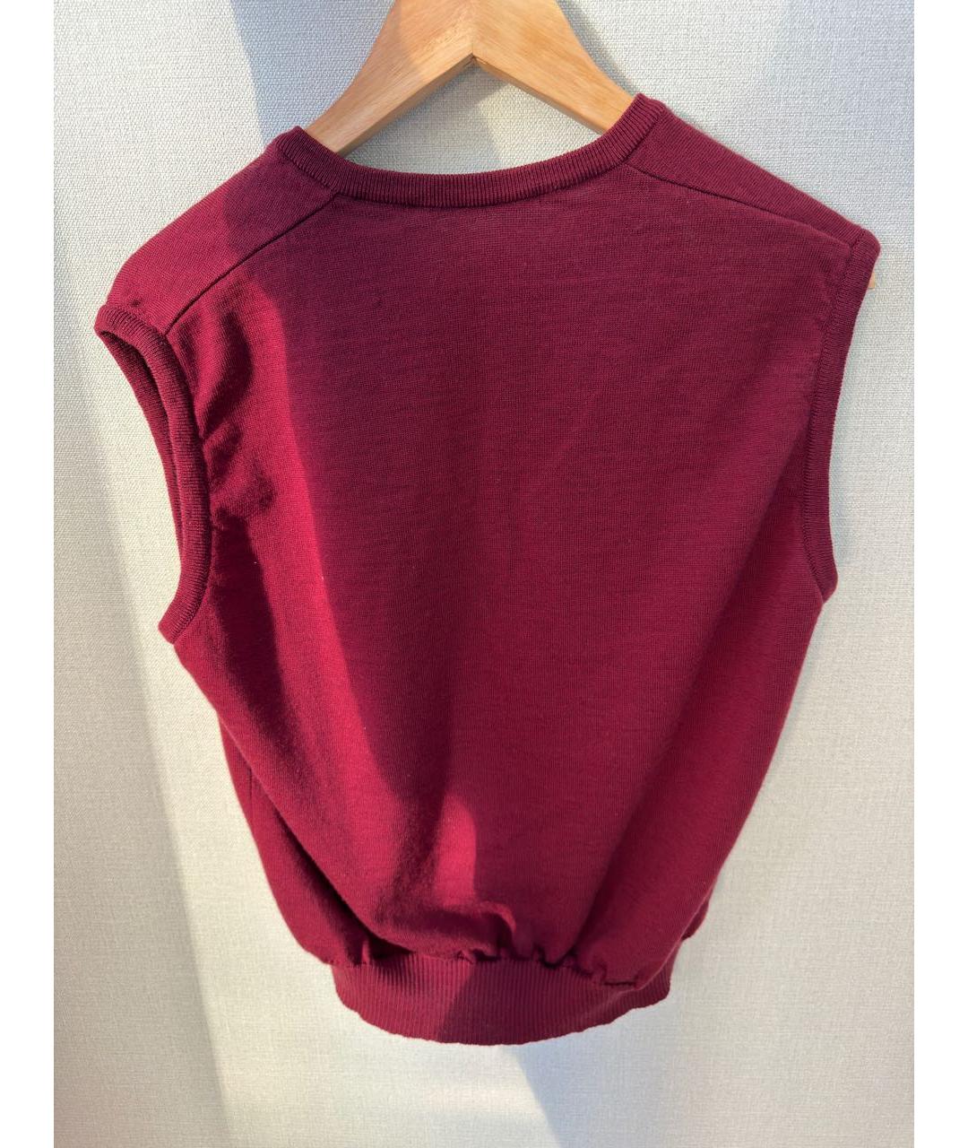 CHRISTIAN DIOR Бордовая шерстяная жилетка, фото 2