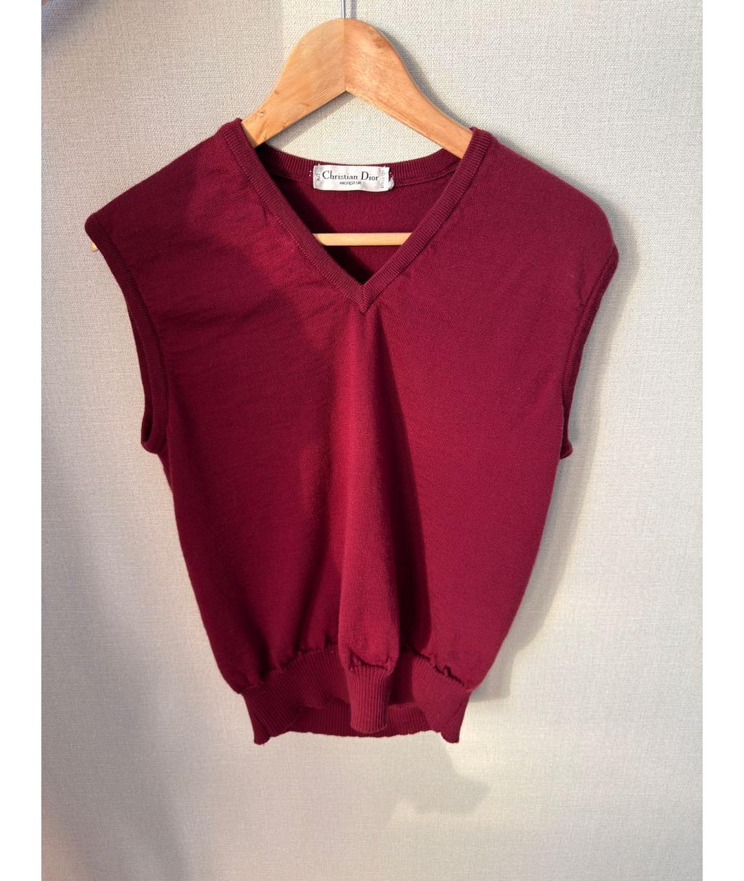 CHRISTIAN DIOR Бордовая шерстяная жилетка, фото 7