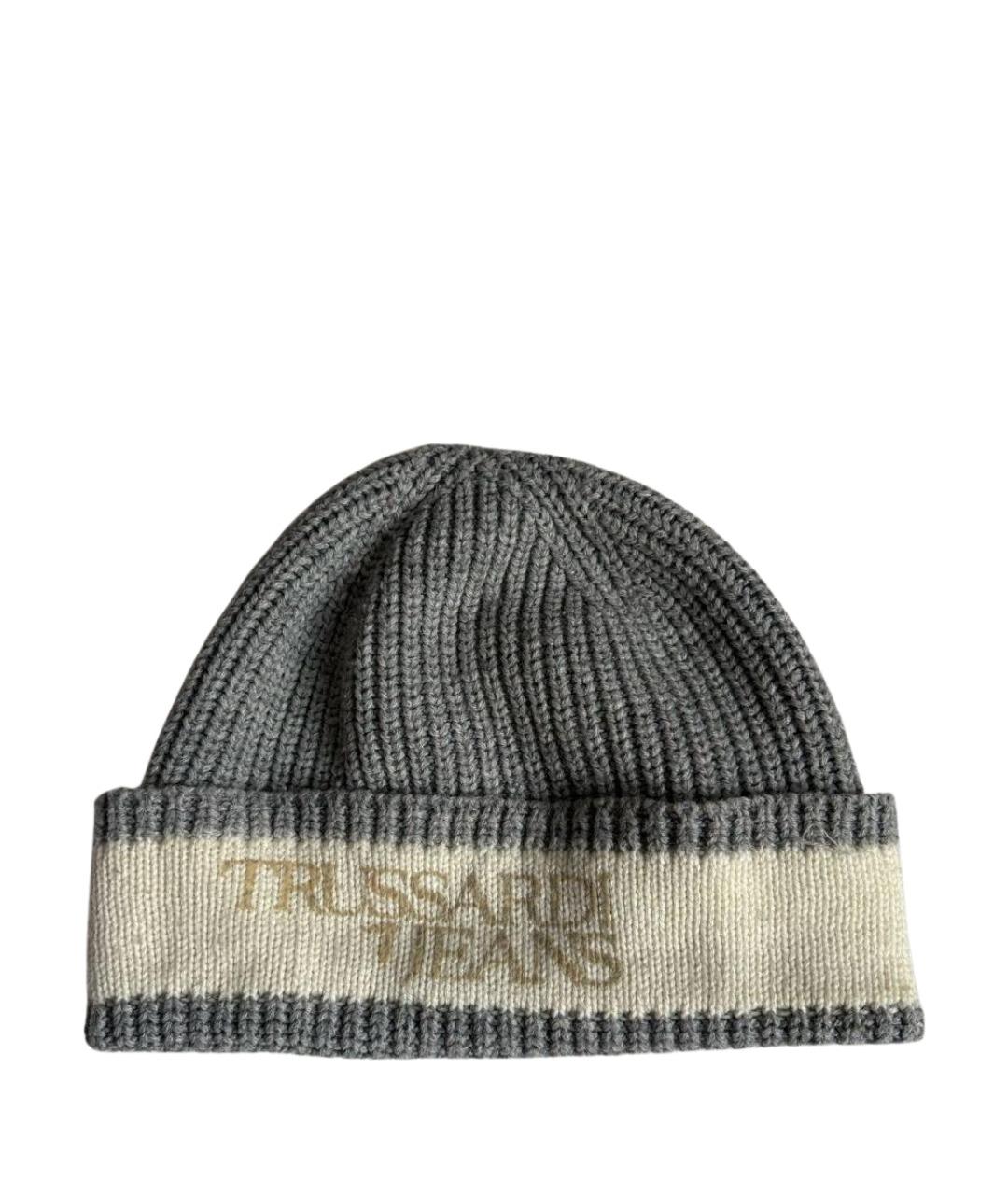 TRUSSARDI JEANS Серая шапка, фото 1