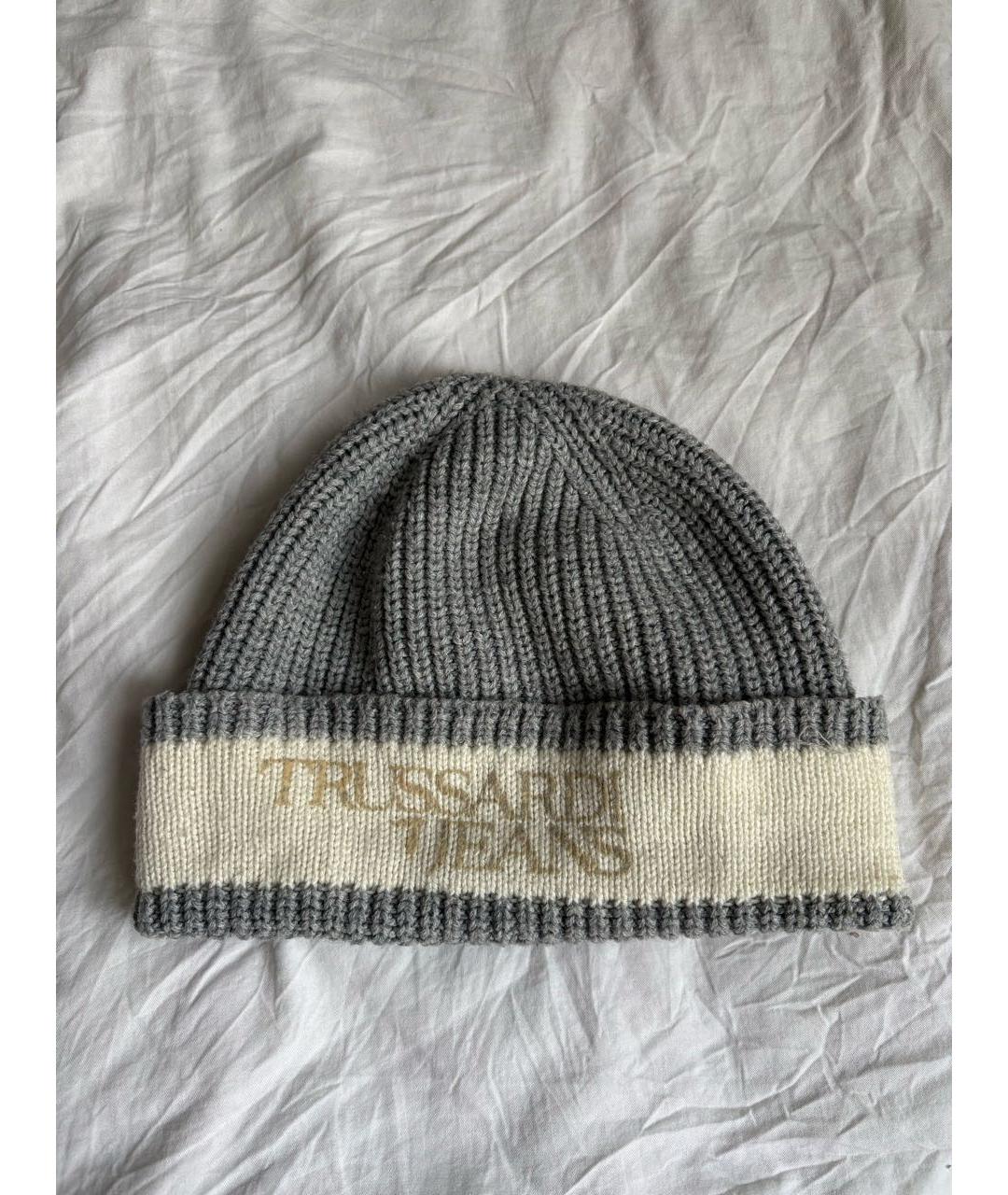 TRUSSARDI JEANS Серая шапка, фото 4