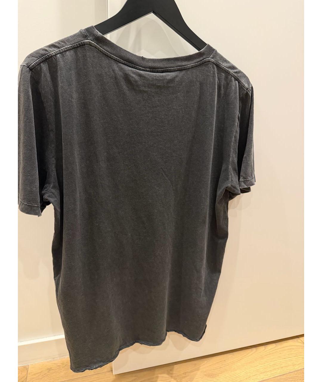 SAINT LAURENT Антрацитовая хлопковая футболка, фото 6