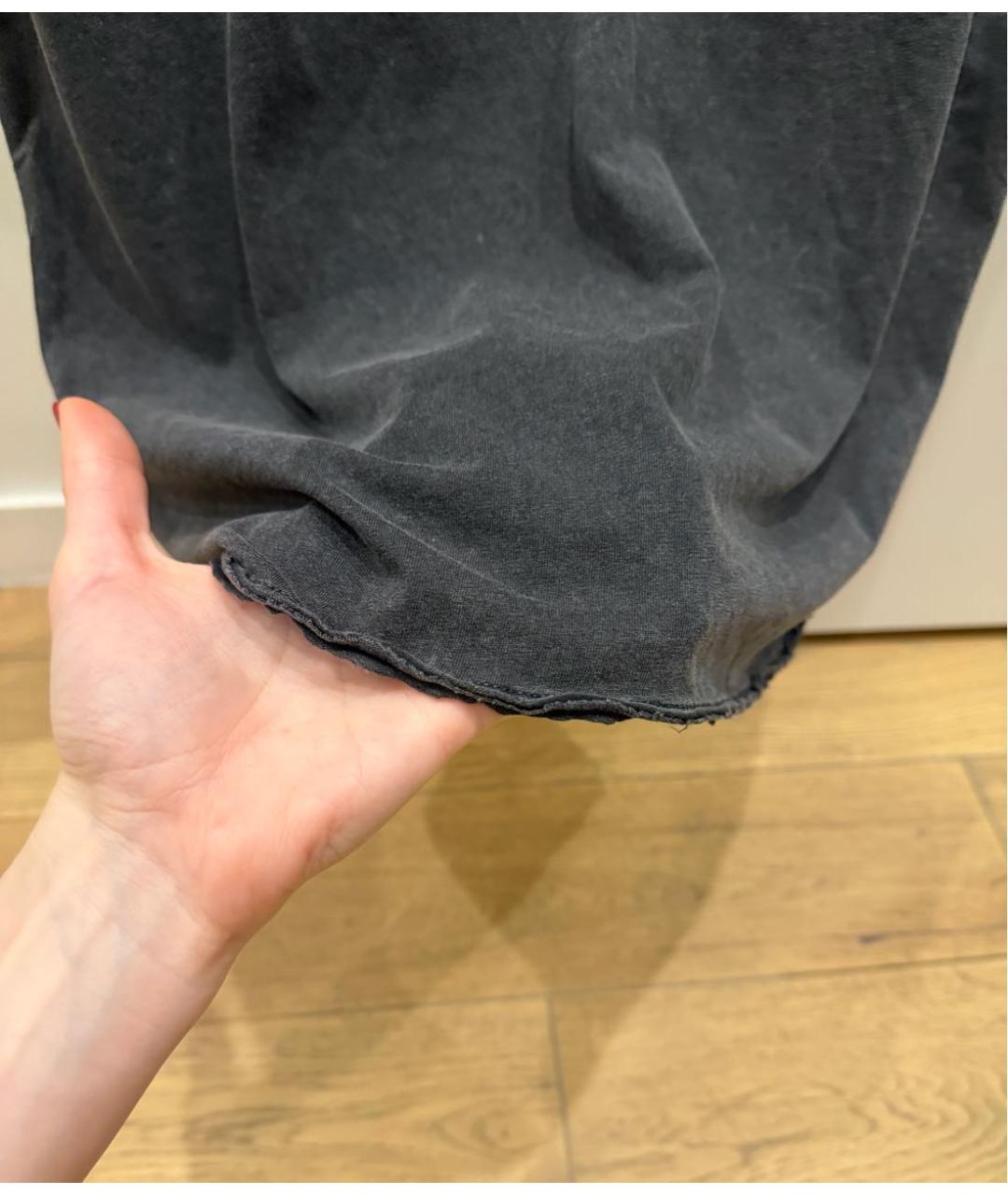 SAINT LAURENT Антрацитовая хлопковая футболка, фото 7