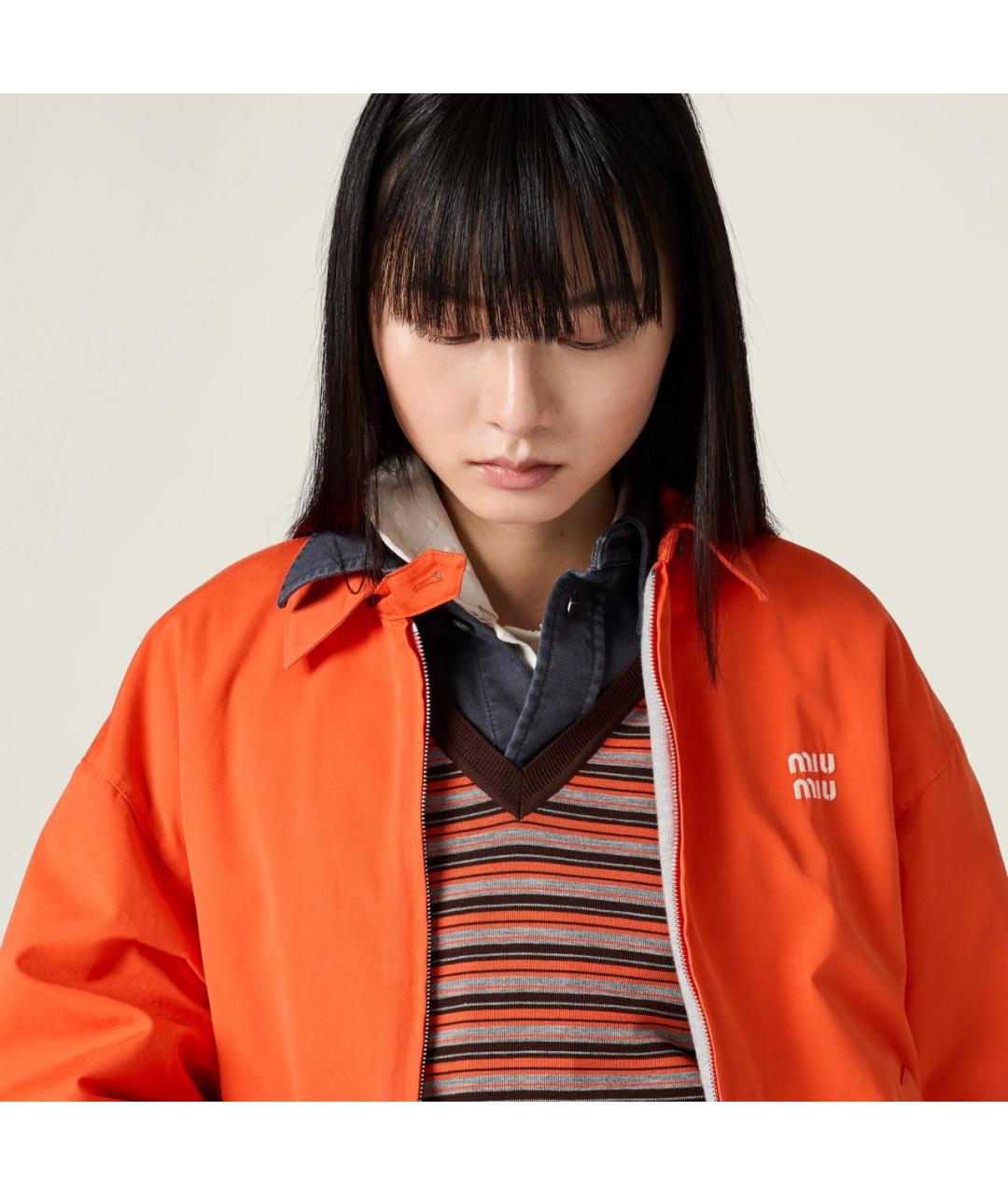 MIU MIU Оранжевая хлопковая куртка, фото 4