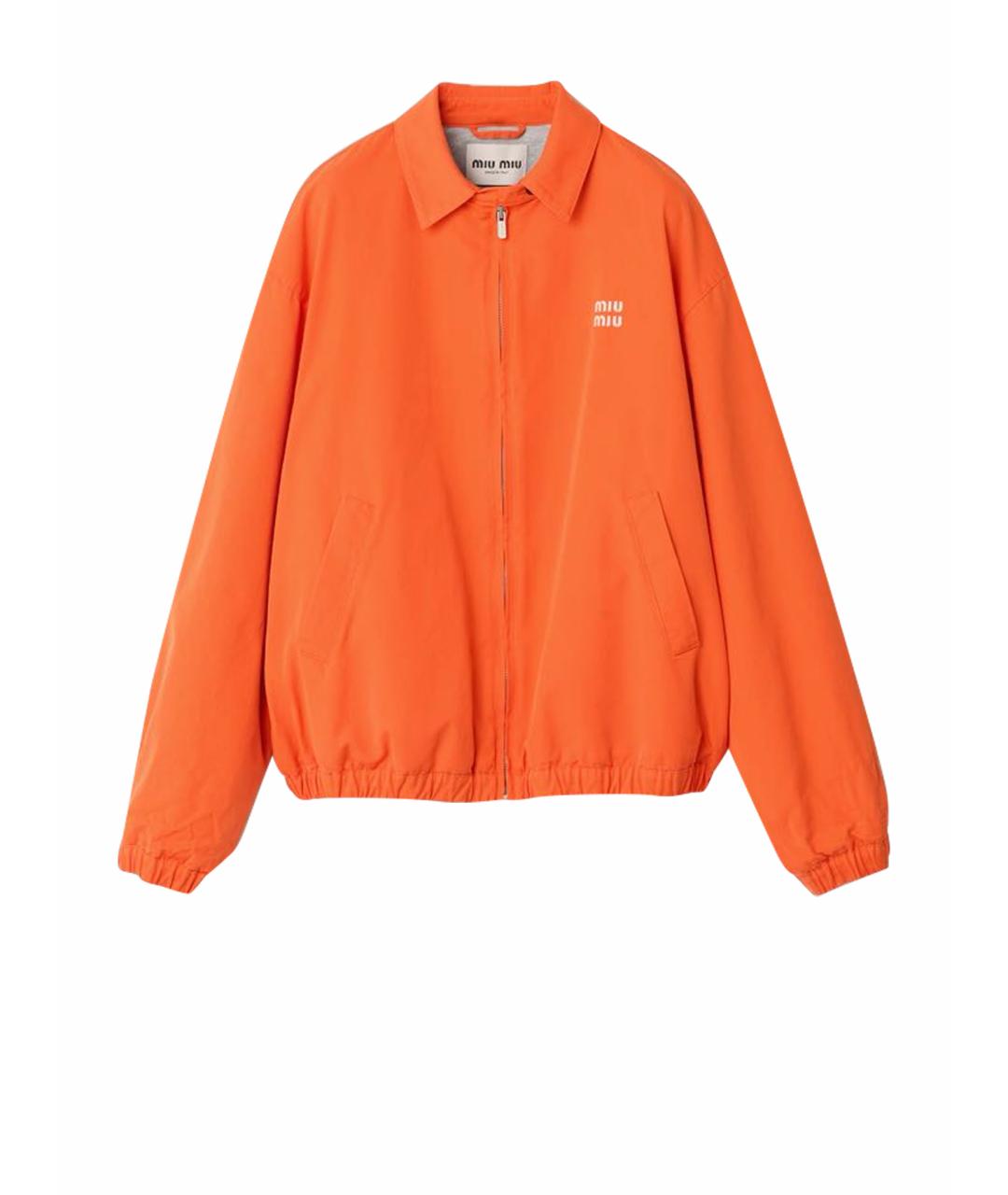 MIU MIU Оранжевая хлопковая куртка, фото 1