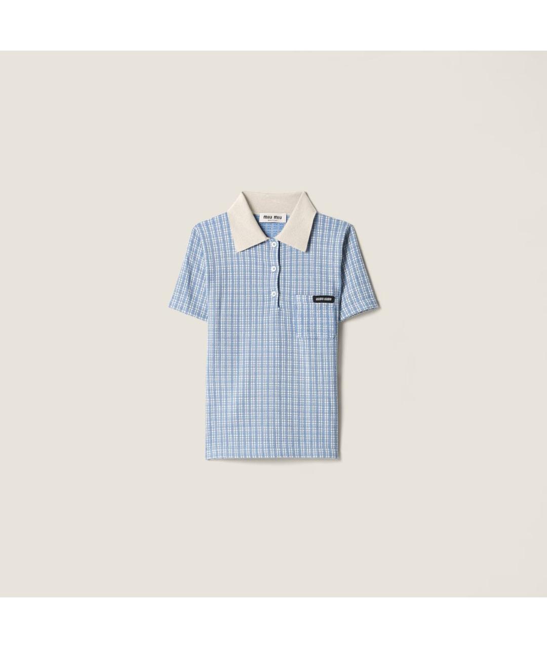 MIU MIU Голубая кашемировая футболка, фото 5