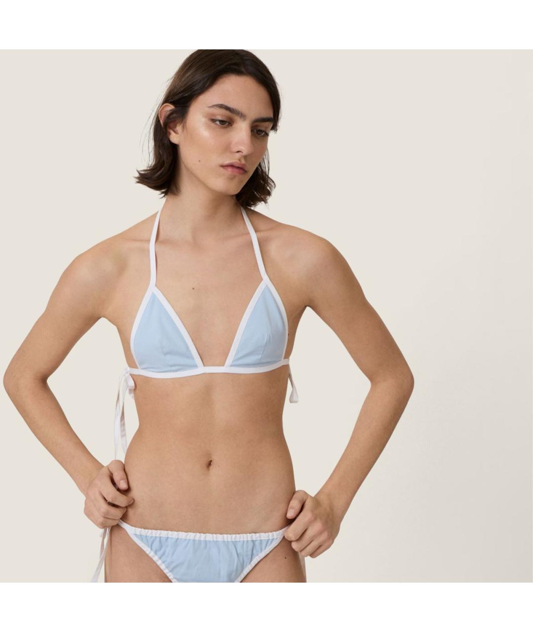 MIU MIU Голубой хлопковый купальник, фото 4