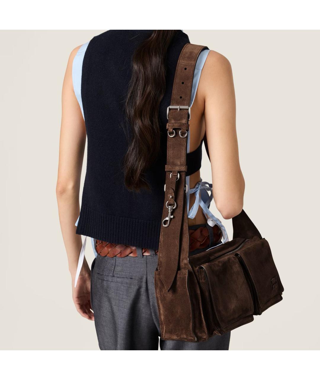 MIU MIU Коричневая кожаная сумка через плечо, фото 5