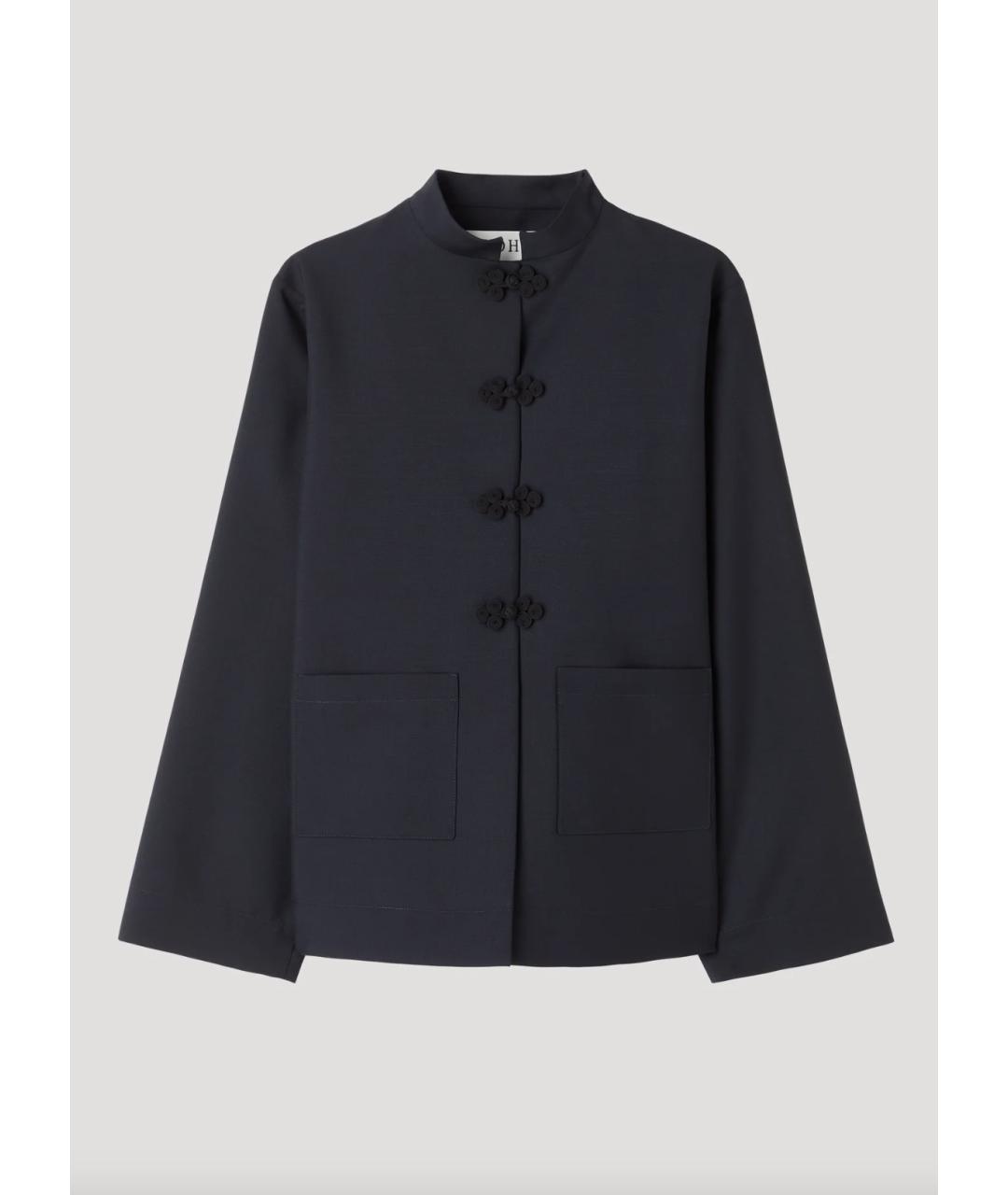 ROHE Темно-синий шерстяной жакет/пиджак, фото 4