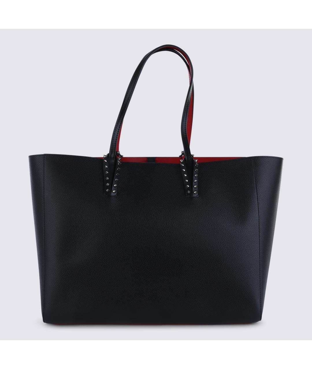 CHRISTIAN LOUBOUTIN Черная кожаная сумка тоут, фото 3