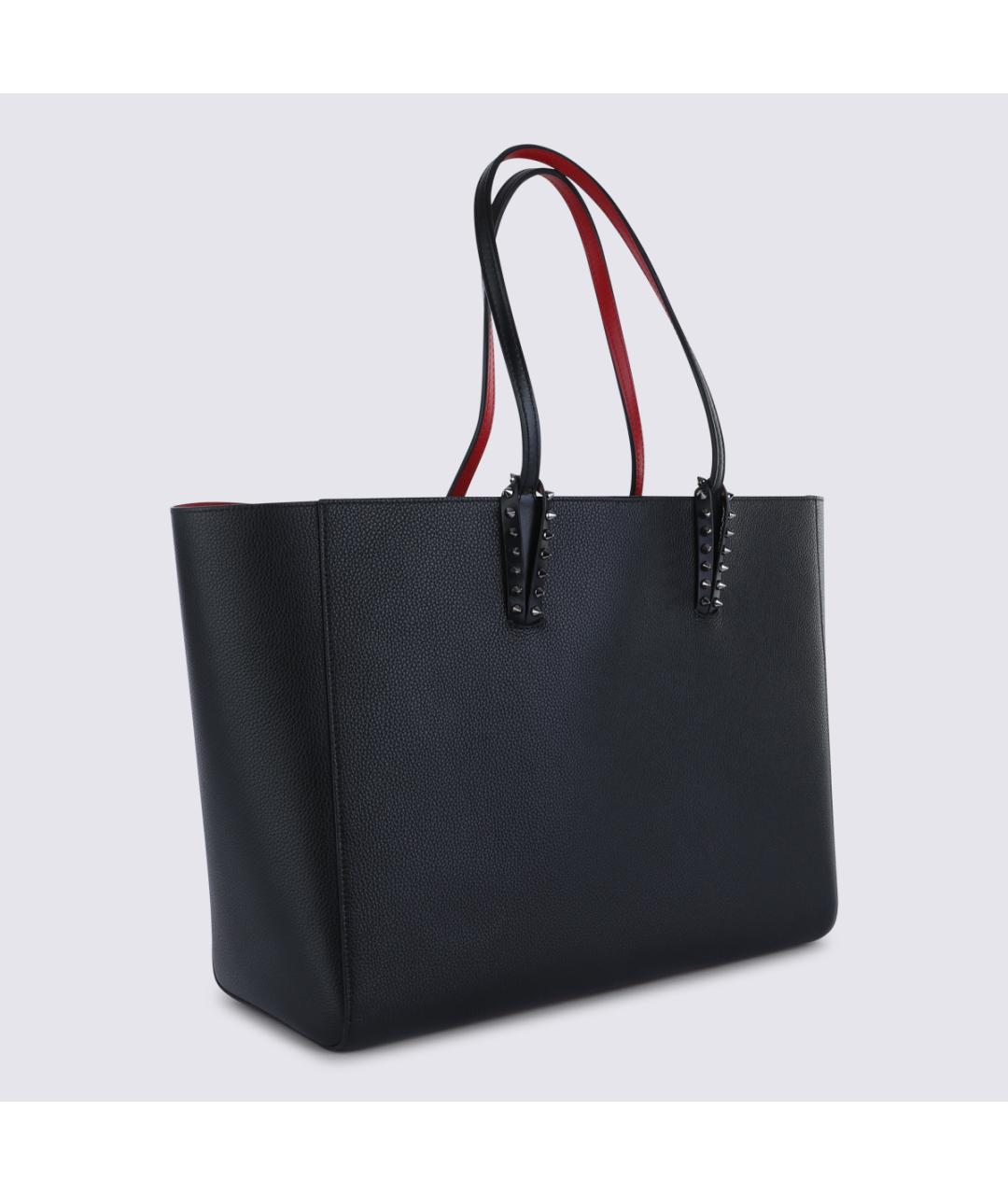 CHRISTIAN LOUBOUTIN Черная кожаная сумка тоут, фото 2