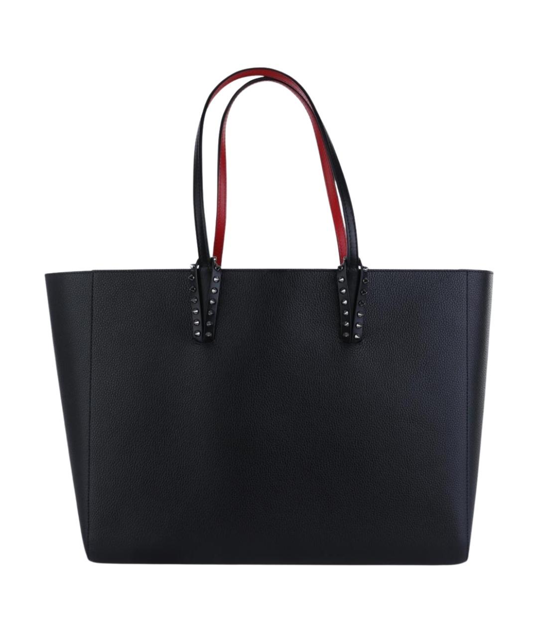 CHRISTIAN LOUBOUTIN Черная кожаная сумка тоут, фото 1