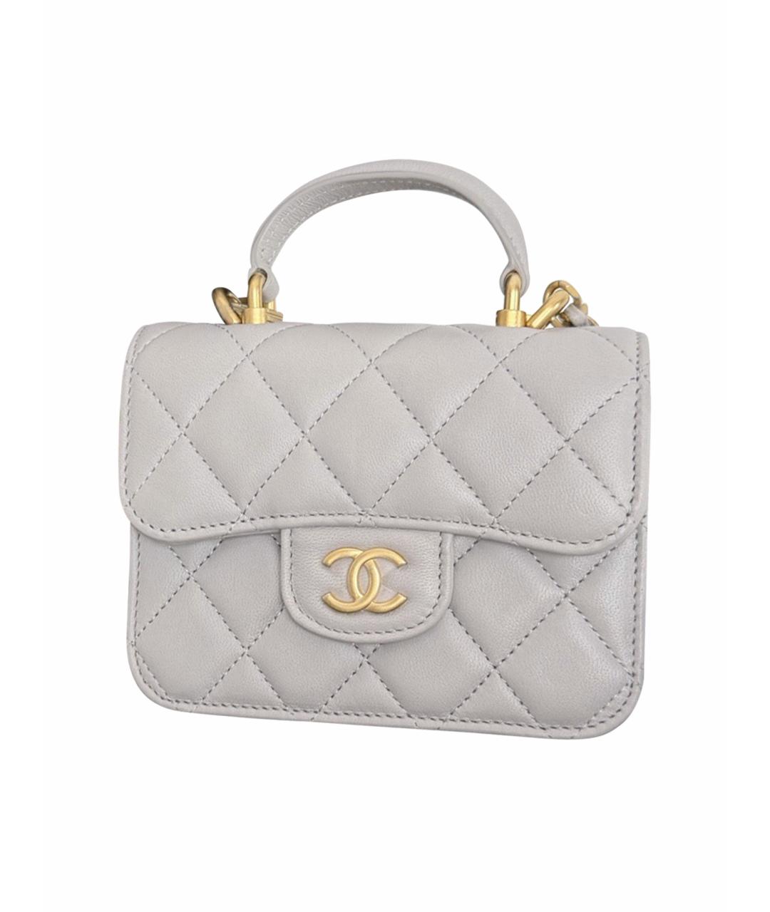 CHANEL Серая кожаная сумка через плечо, фото 1