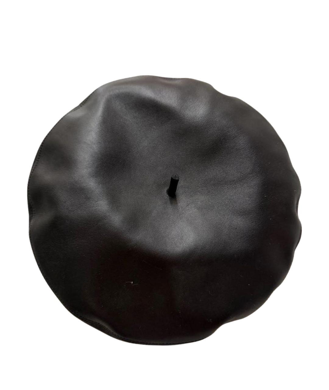 CHRISTIAN DIOR Черная кожаная шляпа, фото 1