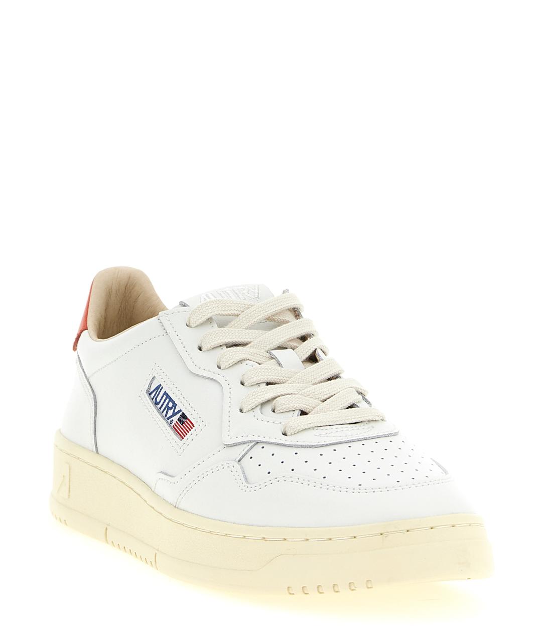 AUTRY Белые кожаные низкие кроссовки / кеды, фото 2