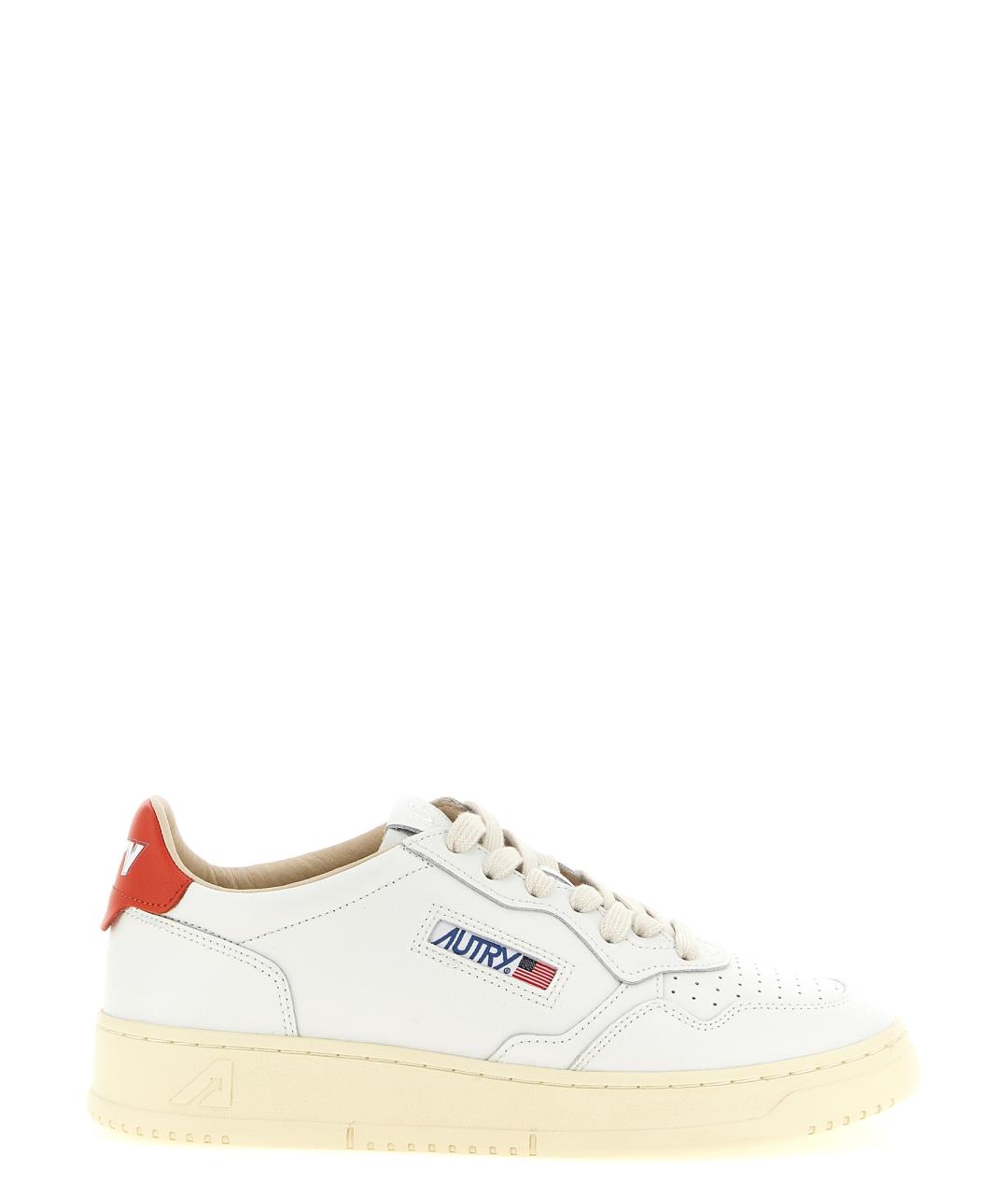 AUTRY Белые кожаные низкие кроссовки / кеды, фото 1