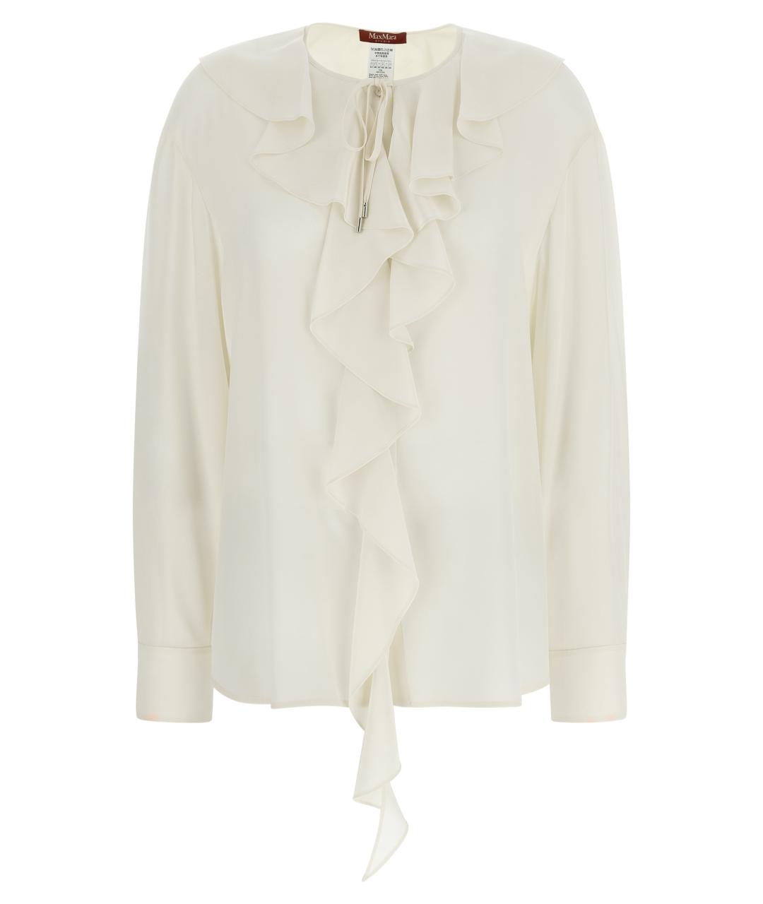 MAX MARA STUDIO Белая шелковая блузы, фото 1