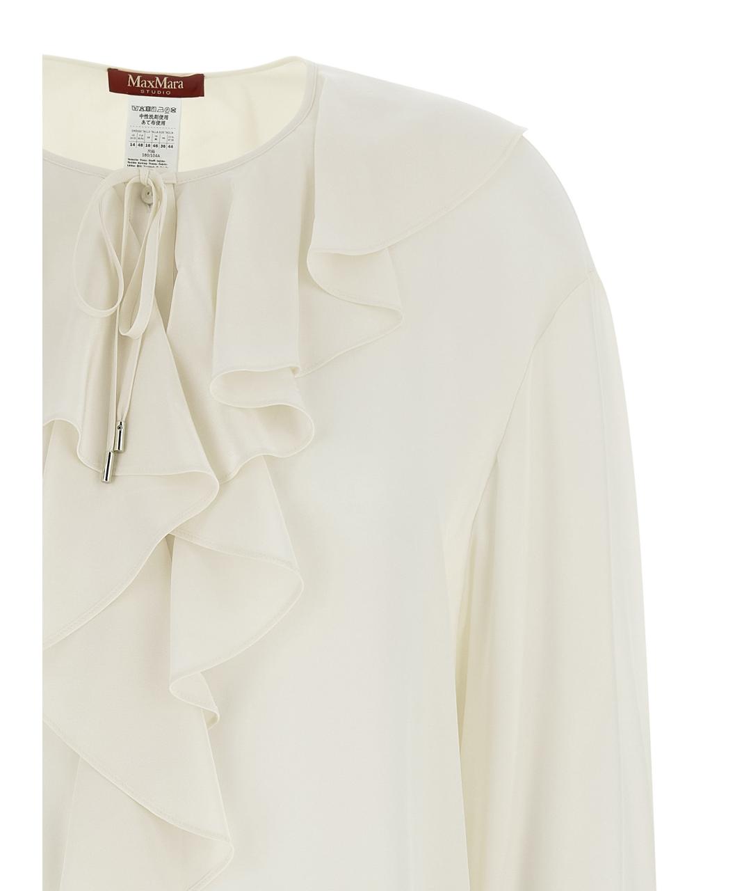 MAX MARA STUDIO Белая шелковая блузы, фото 3