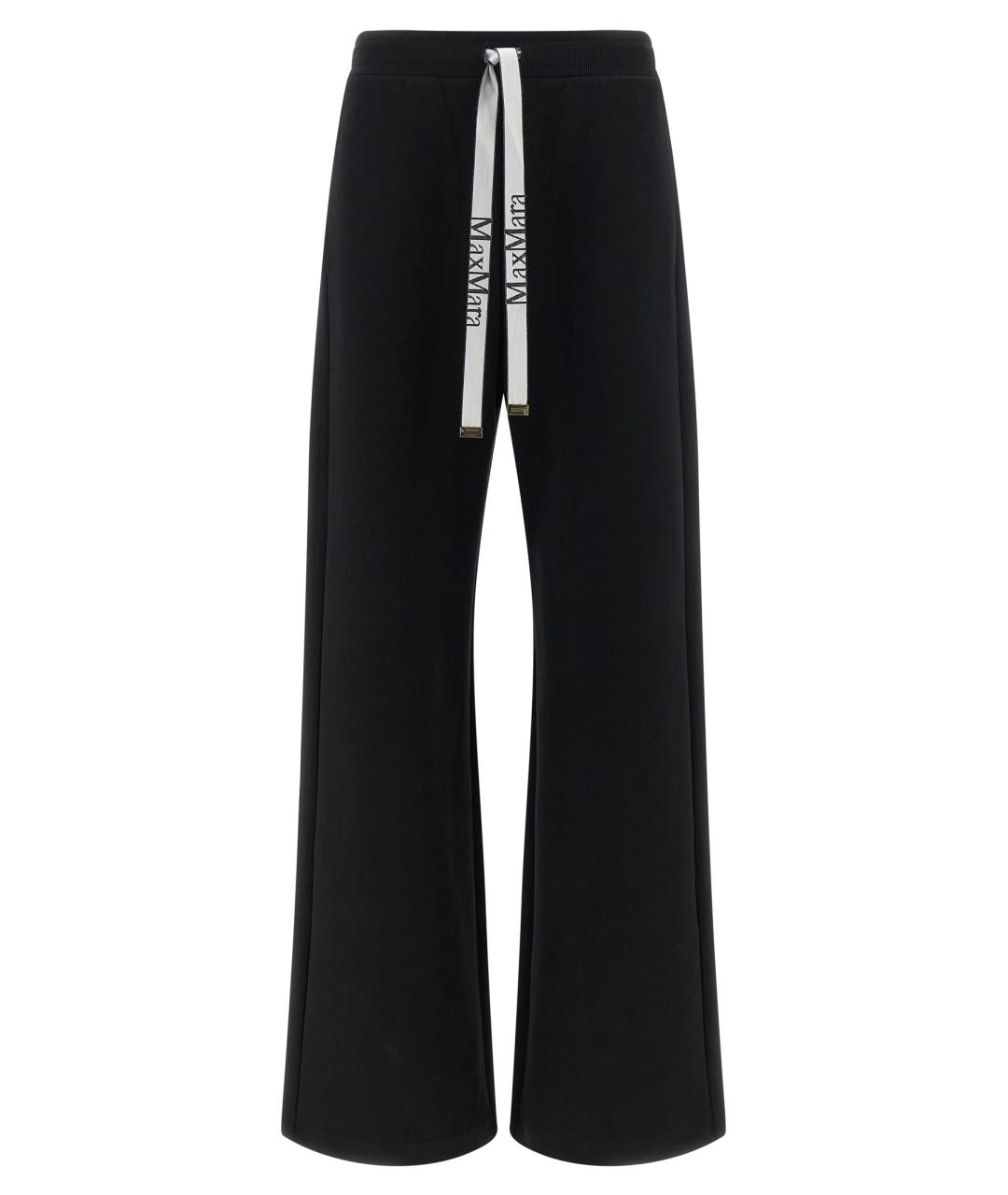 'S MAX MARA Черные хлопковые прямые брюки, фото 1