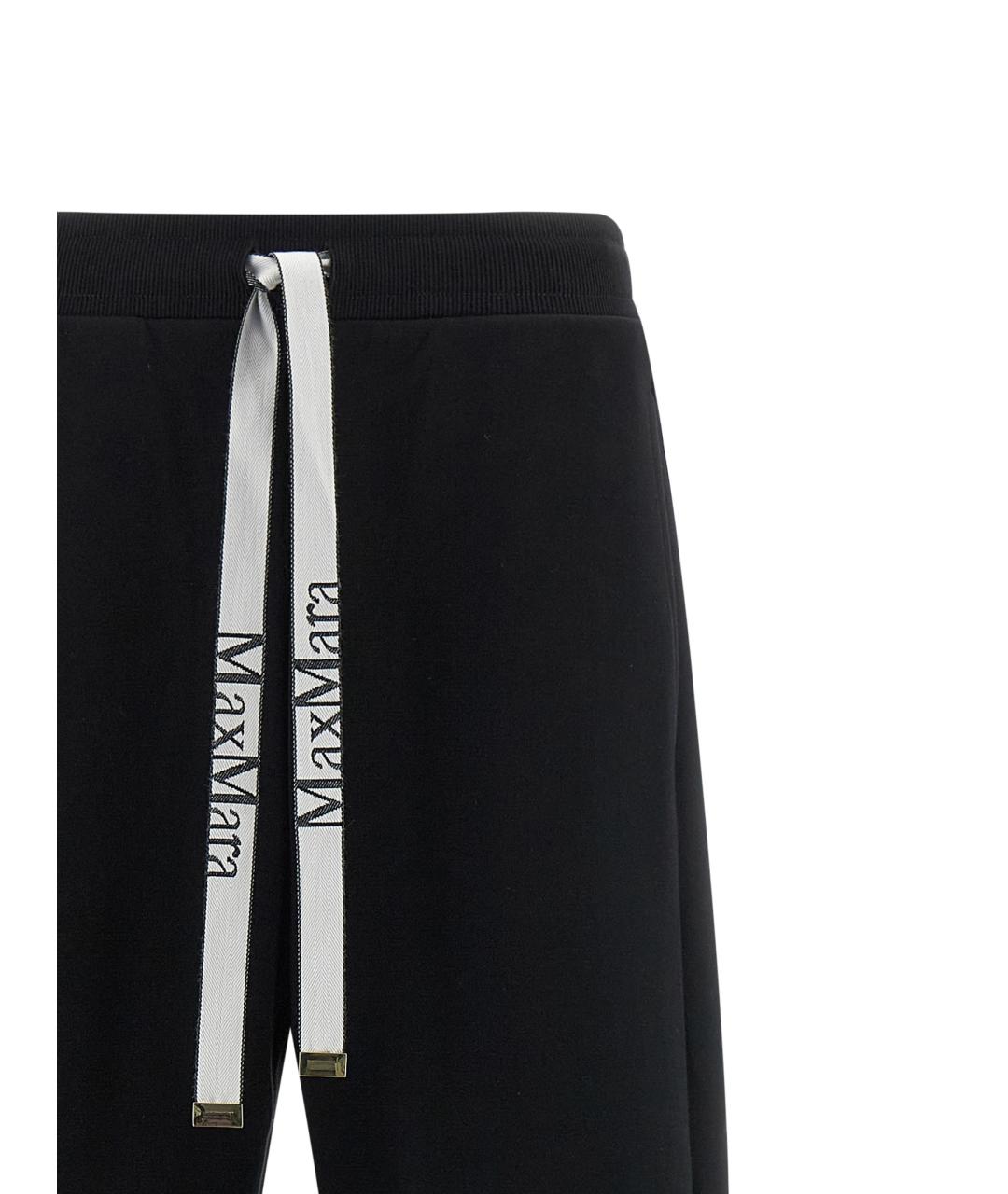 'S MAX MARA Черные хлопковые прямые брюки, фото 3