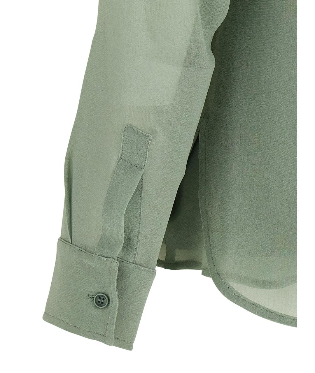MAX MARA Зеленая шелковая блузы, фото 4