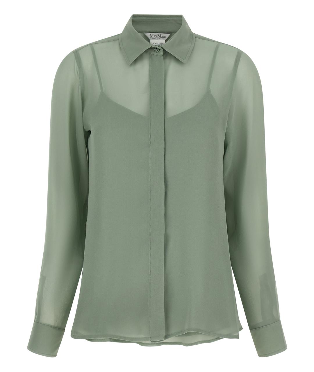MAX MARA Зеленая шелковая блузы, фото 1