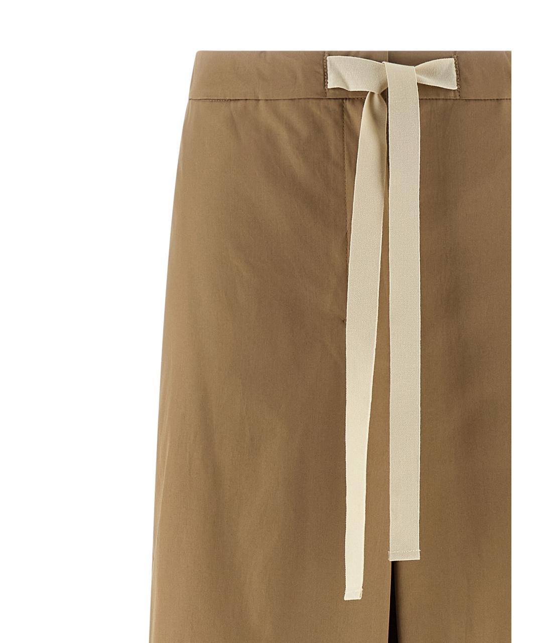 'S MAX MARA Бежевые хлопковые прямые брюки, фото 3