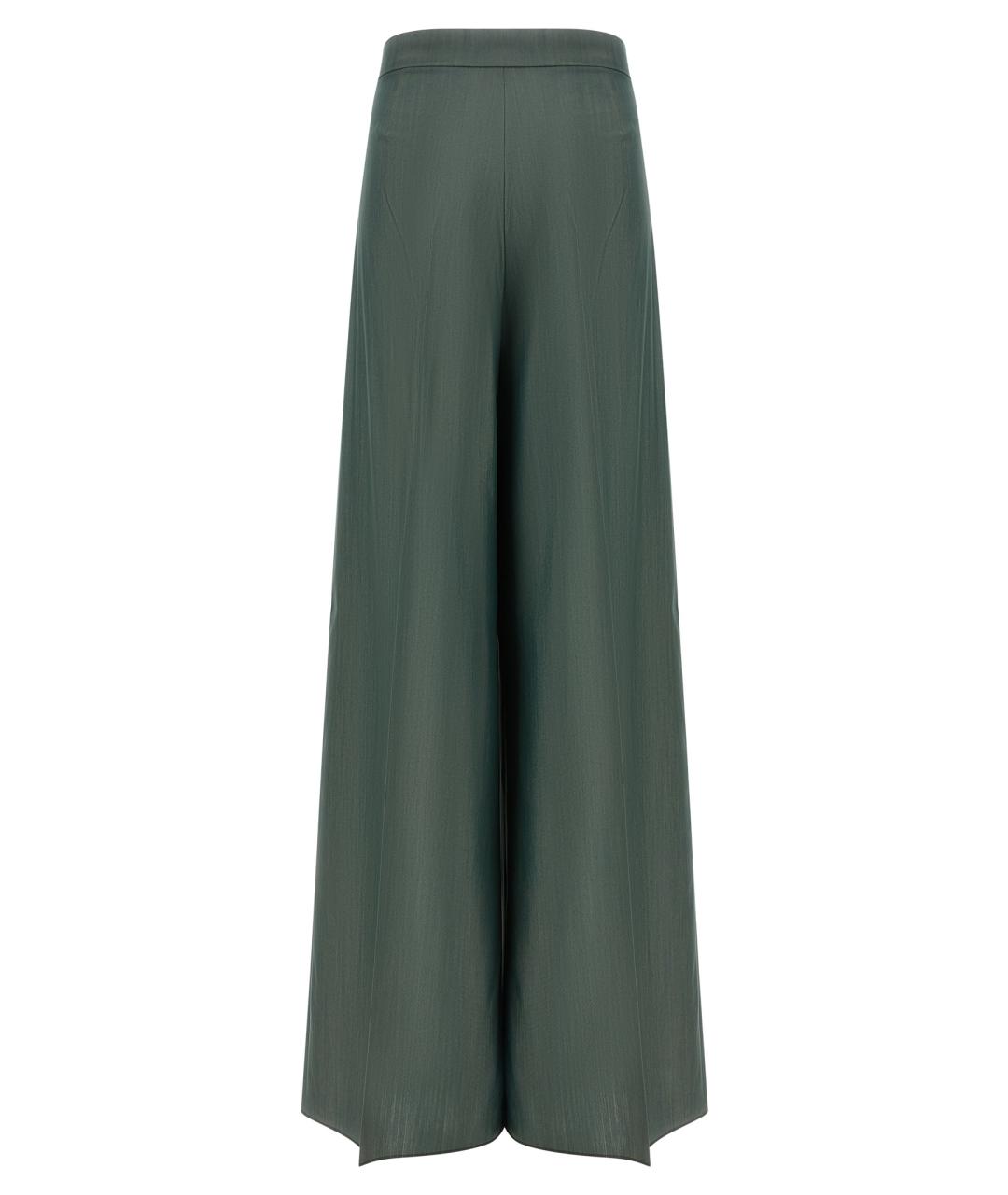 MAX MARA Зеленые шерстяные брюки широкие, фото 2