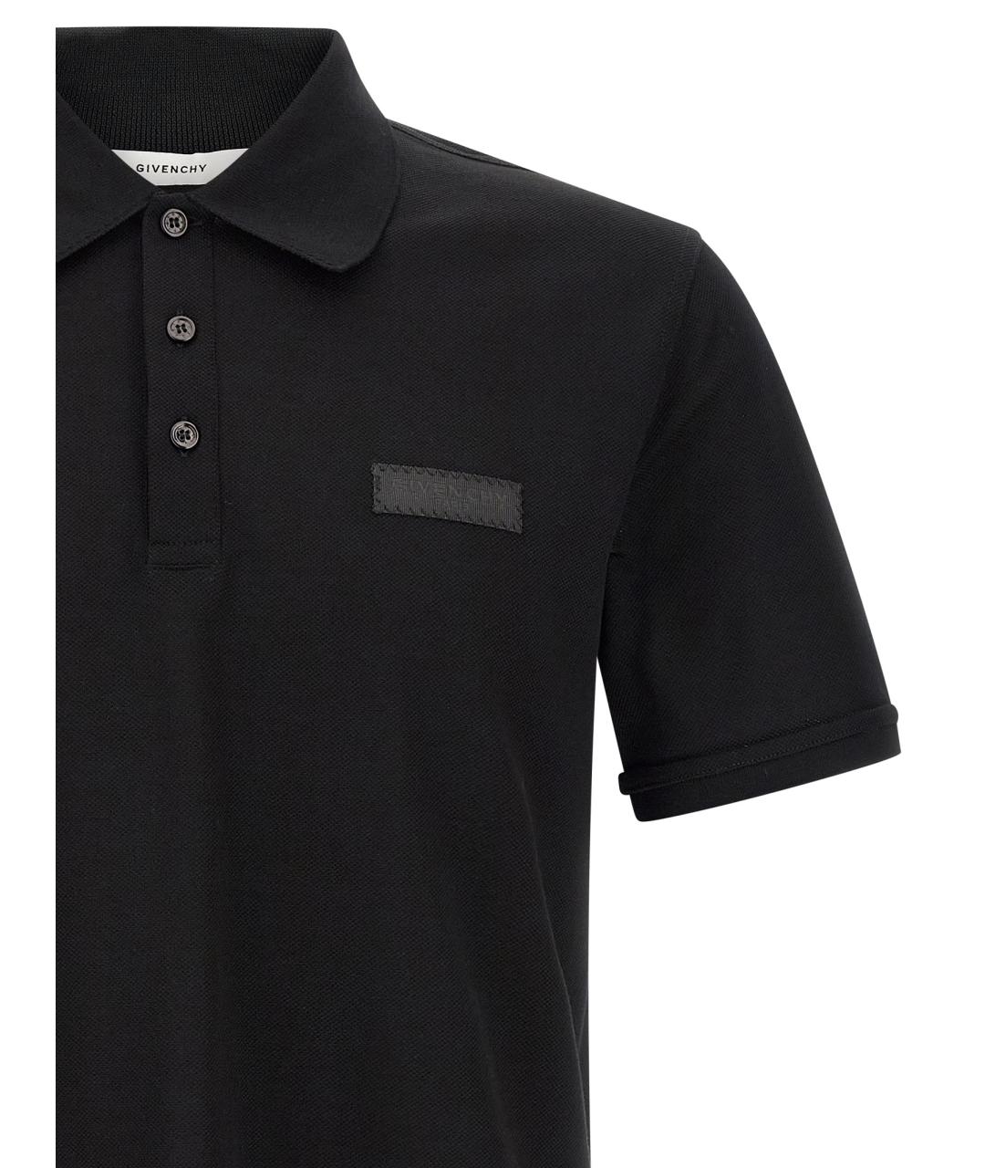 GIVENCHY Черное хлопковое поло с коротким рукавом, фото 3