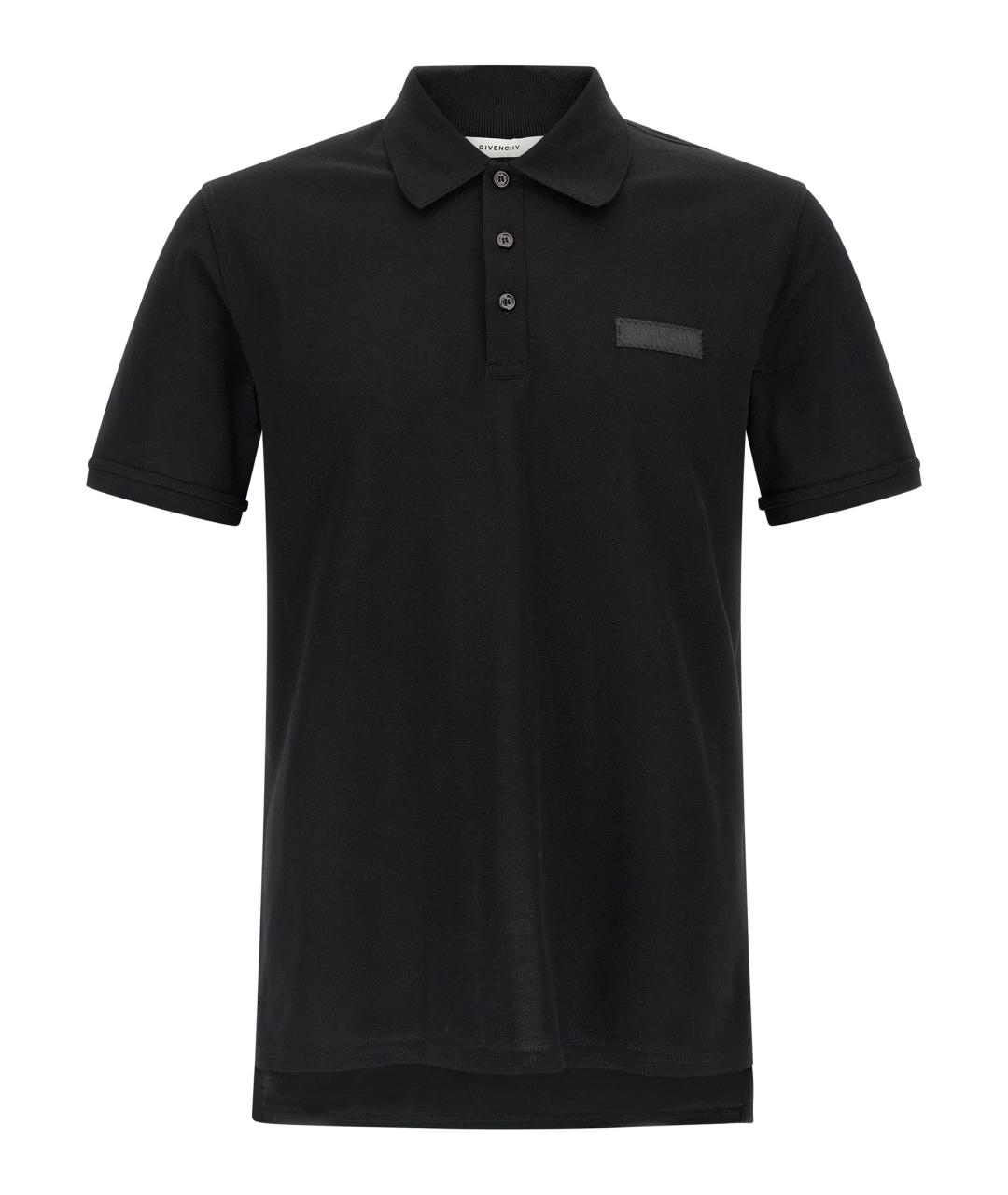 GIVENCHY Черное хлопковое поло с коротким рукавом, фото 1