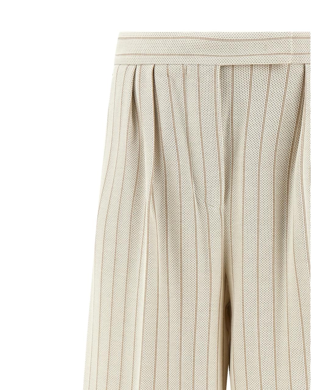 MAX MARA Белые хлопковые брюки широкие, фото 3