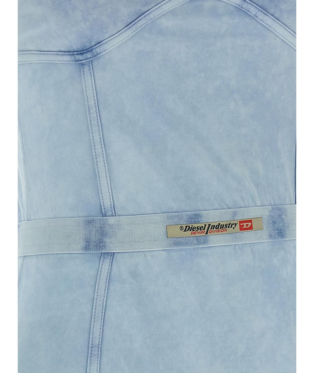 DIESEL Голубое хлопковое повседневное платье, фото 4