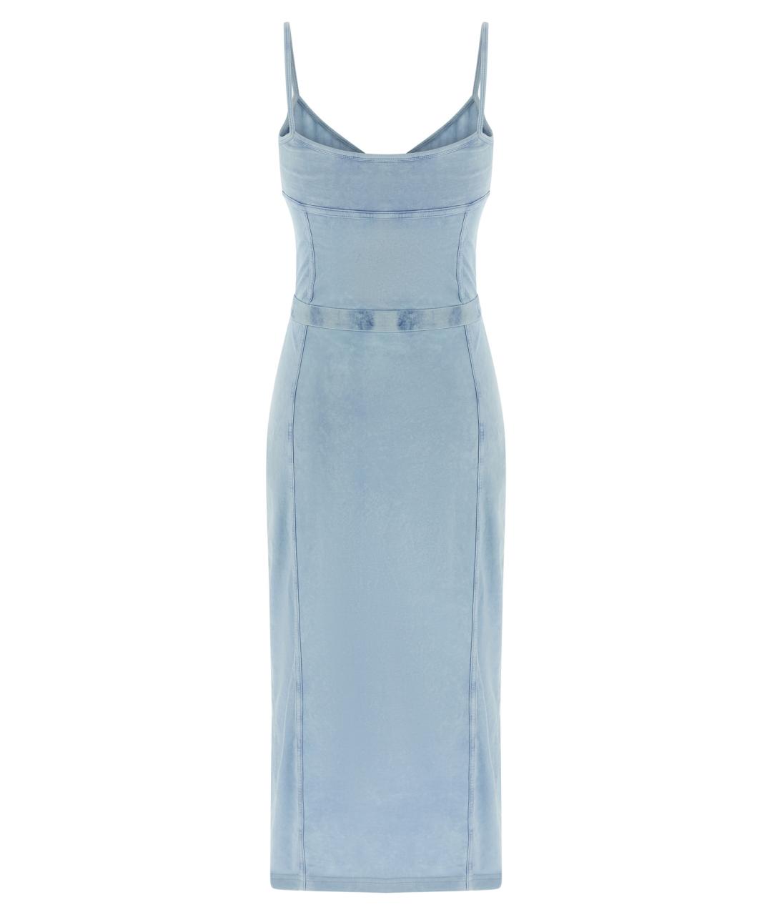 DIESEL Голубое хлопковое повседневное платье, фото 2