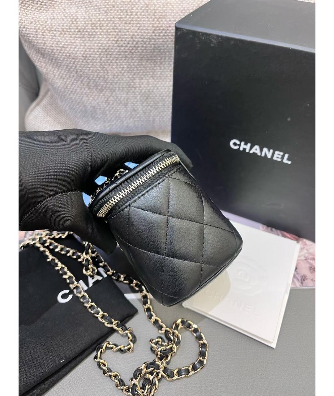 CHANEL Черная кожаная сумка через плечо, фото 4