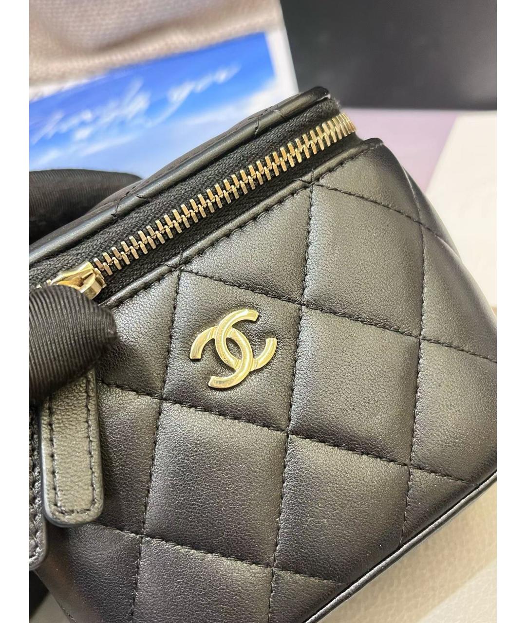 CHANEL Черная кожаная сумка через плечо, фото 7