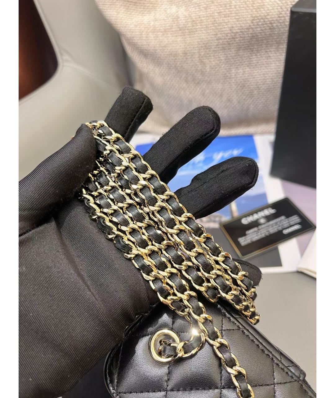 CHANEL Черная кожаная сумка через плечо, фото 8