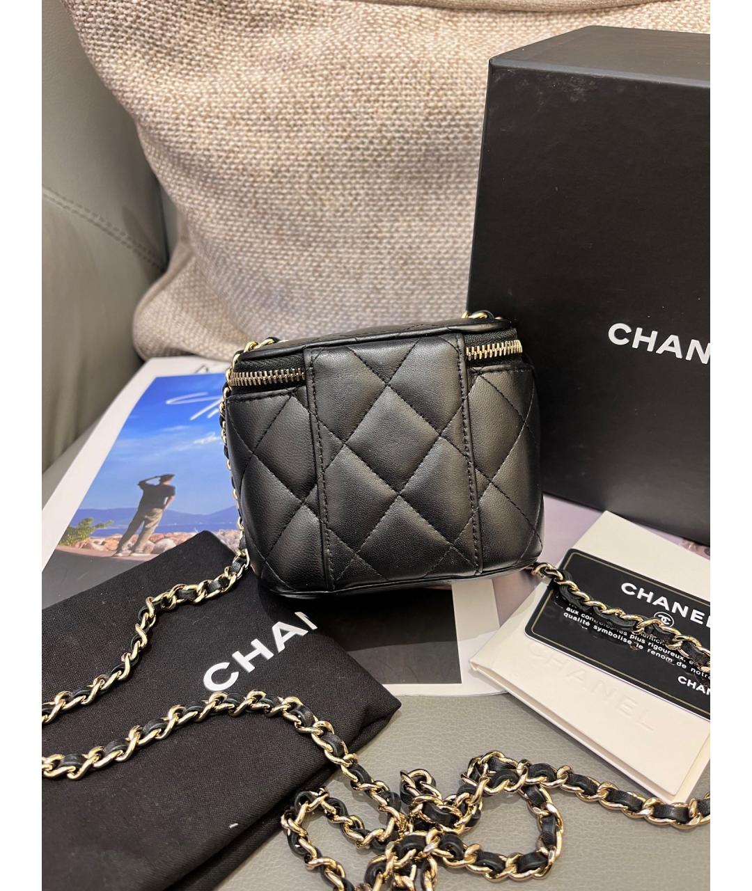 CHANEL Черная кожаная сумка через плечо, фото 2