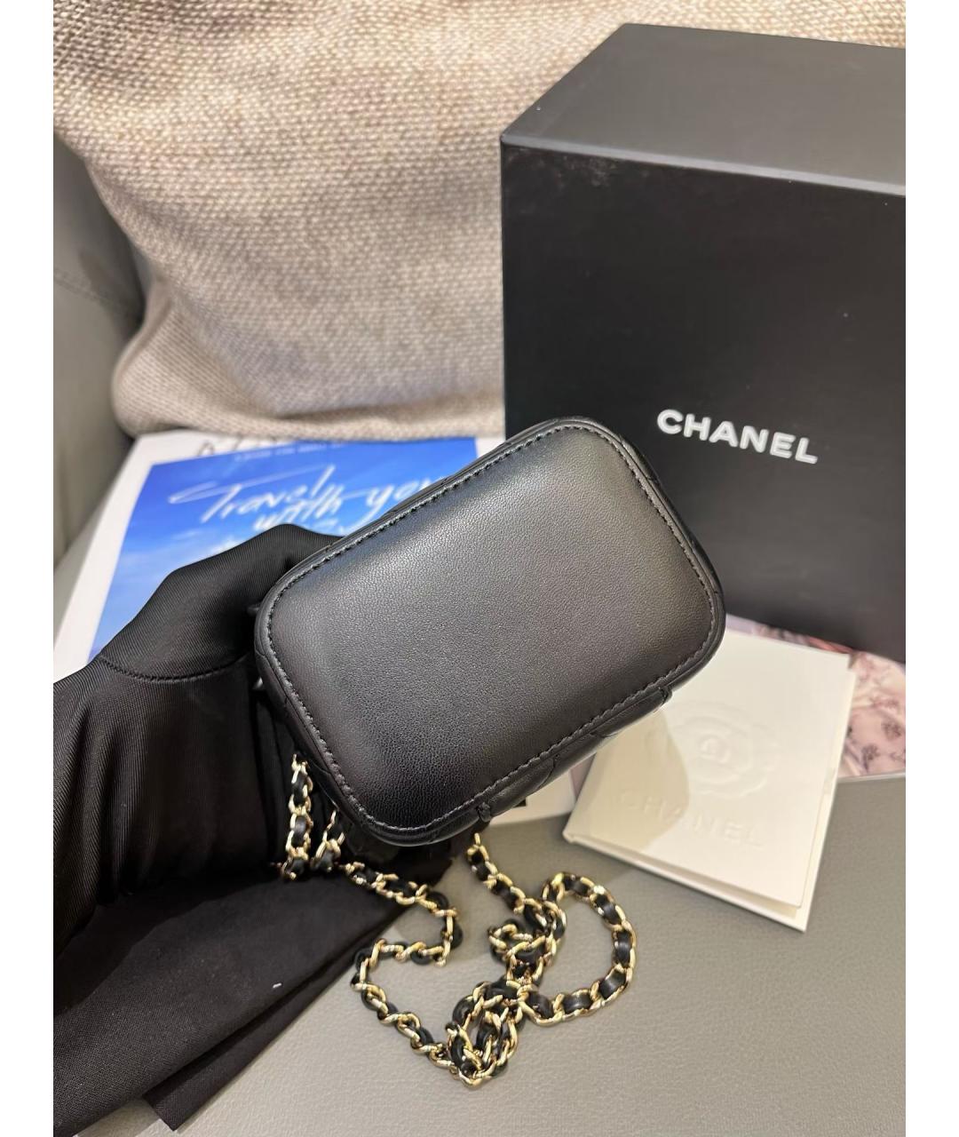 CHANEL Черная кожаная сумка через плечо, фото 5