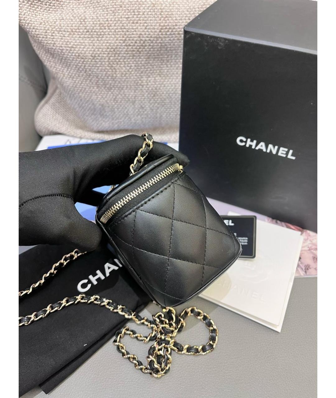 CHANEL Черная кожаная сумка через плечо, фото 3