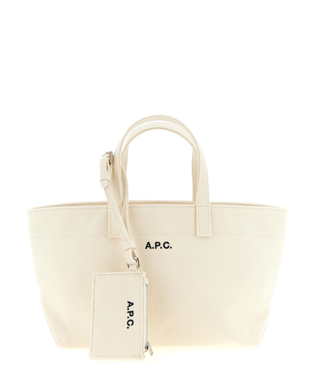 A.P.C. Бежевая хлопковая сумка тоут, фото 1
