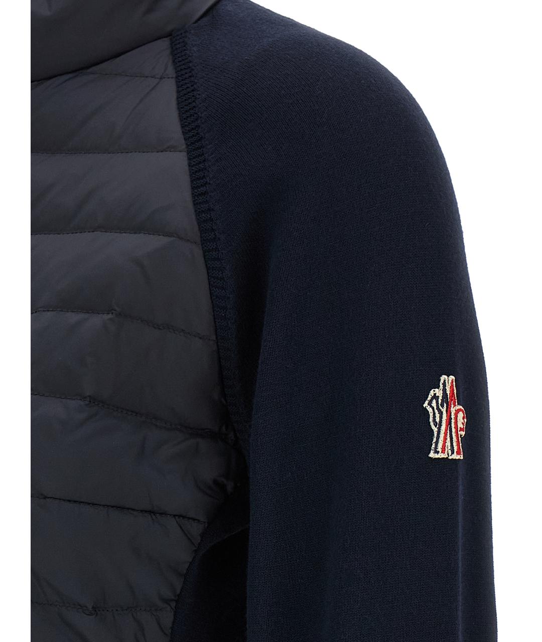 MONCLER GRENOBLE Темно-синий полиамидовый кардиган, фото 4