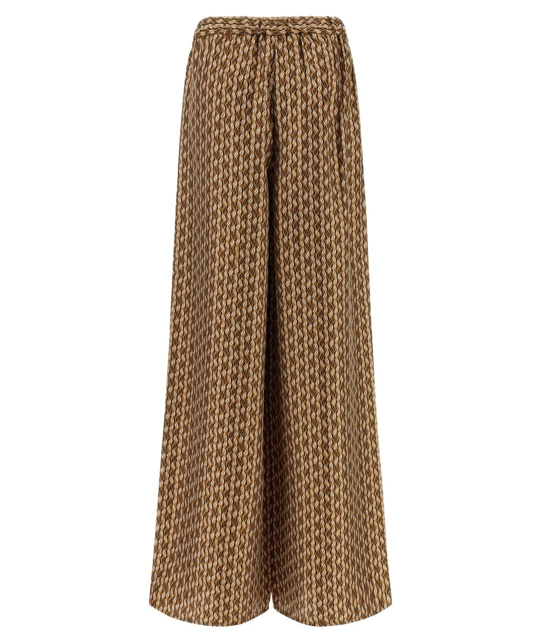 MAX MARA Коричневые шелковые брюки широкие, фото 2