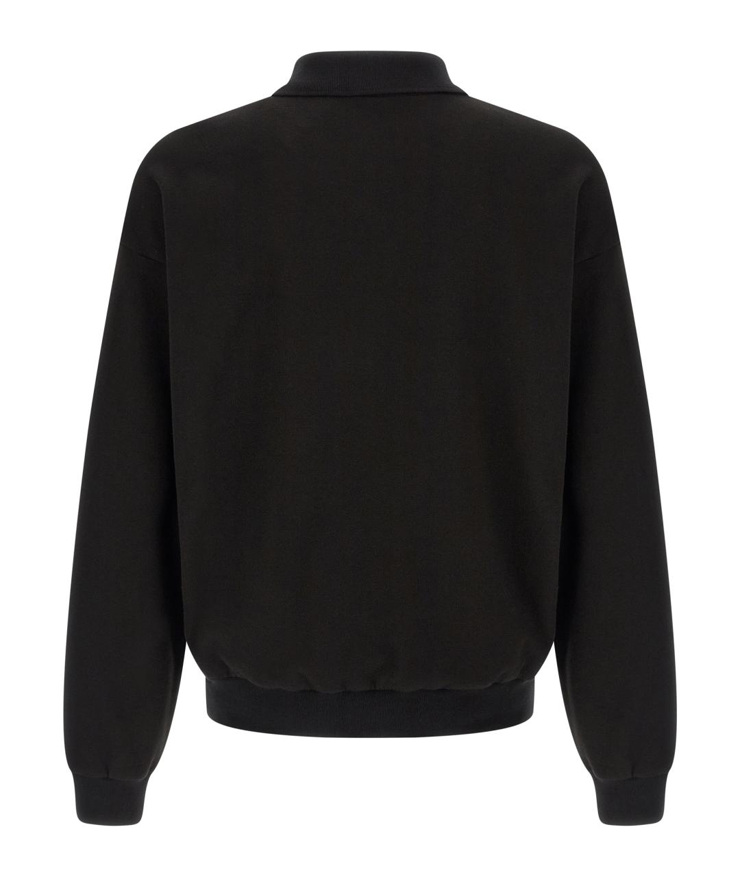 THE ROW Черное хлопковое поло с длинным рукавом, фото 2