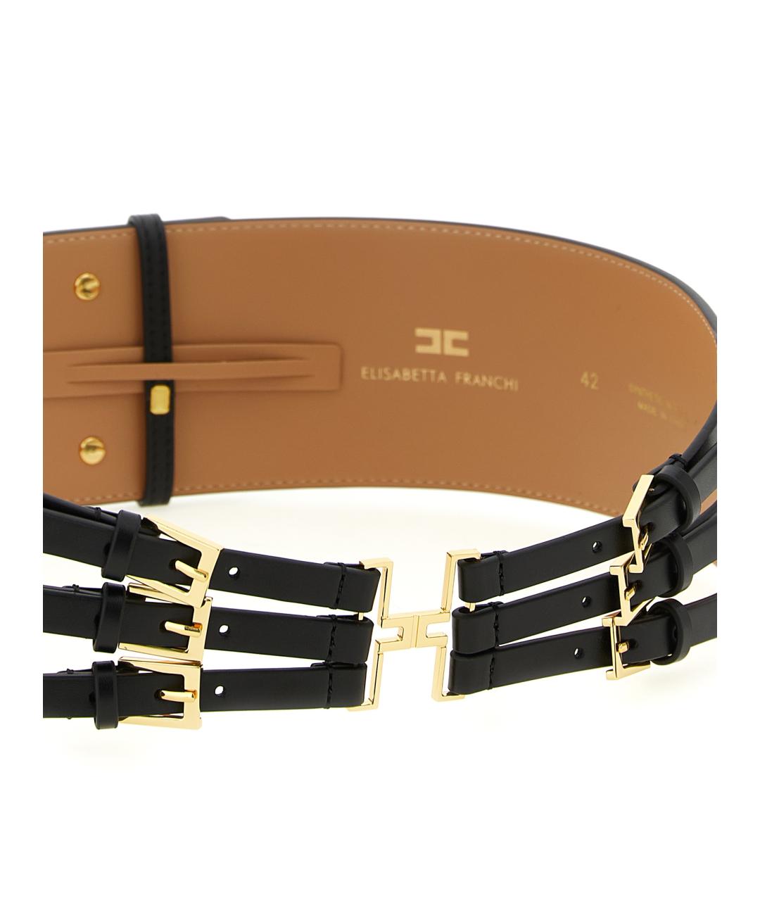 ELISABETTA FRANCHI Черный ремень из искусственной кожи, фото 3