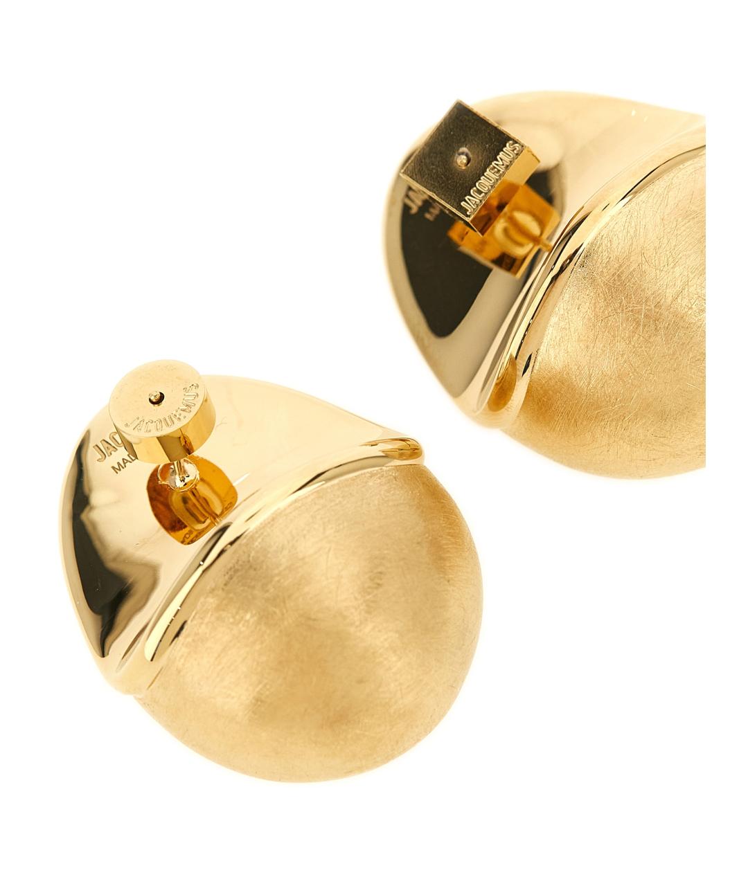 JACQUEMUS Золотые металлические серьги, фото 3