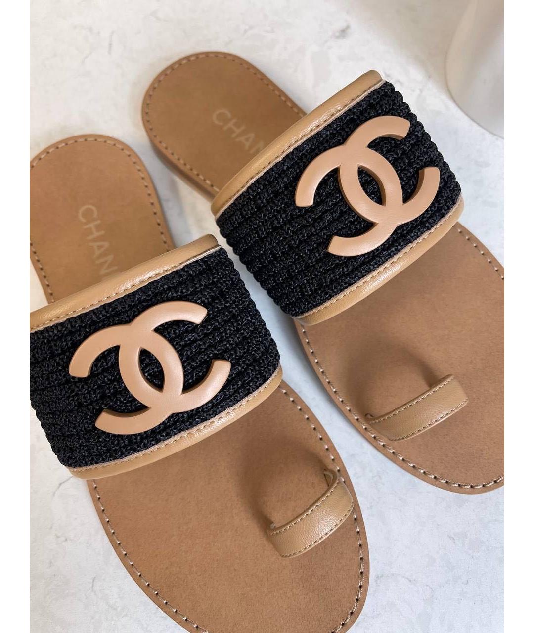 CHANEL Коричневые кожаные сандалии, фото 2