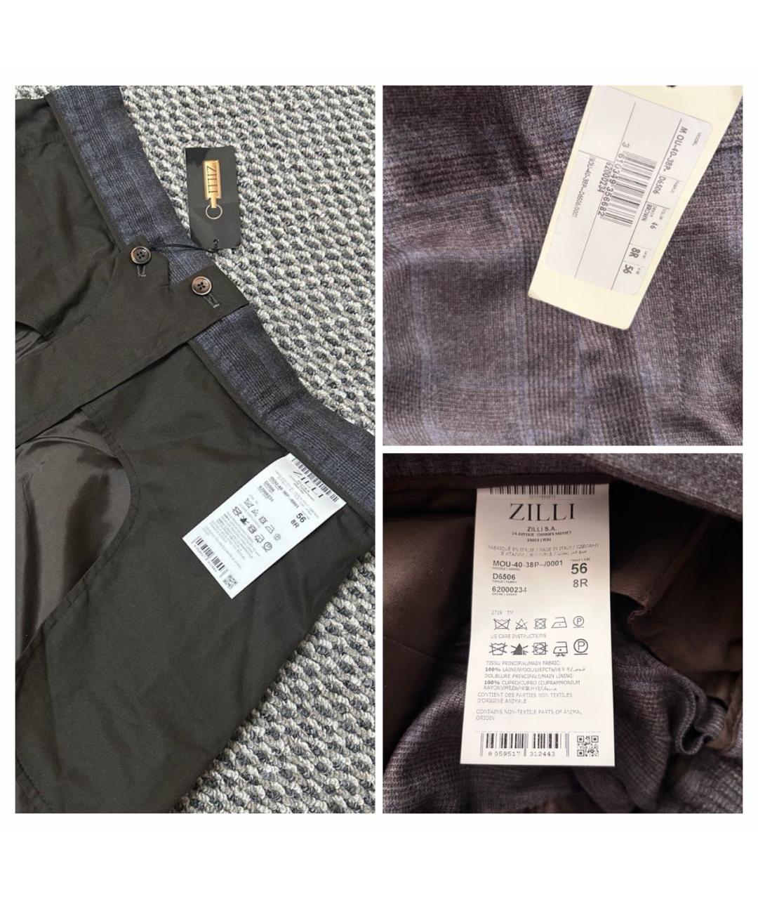 ZILLI Мульти шерстяные повседневные брюки, фото 8