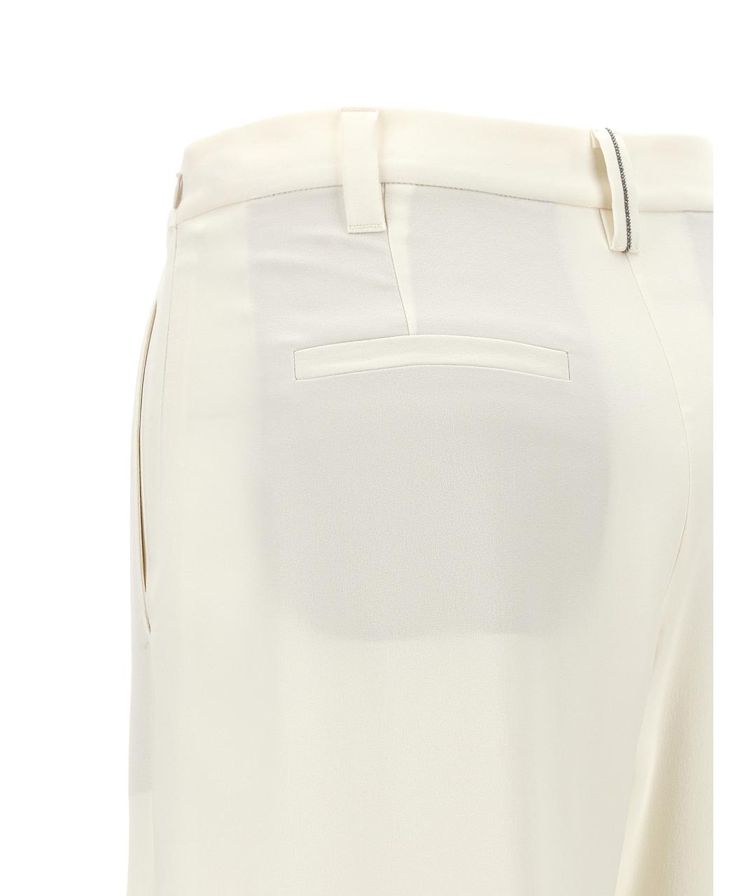 BRUNELLO CUCINELLI Бежевые льняные прямые брюки, фото 4