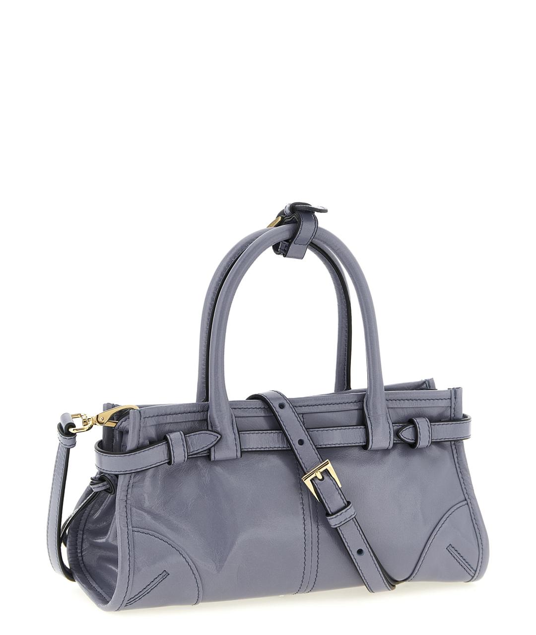 PRADA Голубая кожаная сумка тоут, фото 2