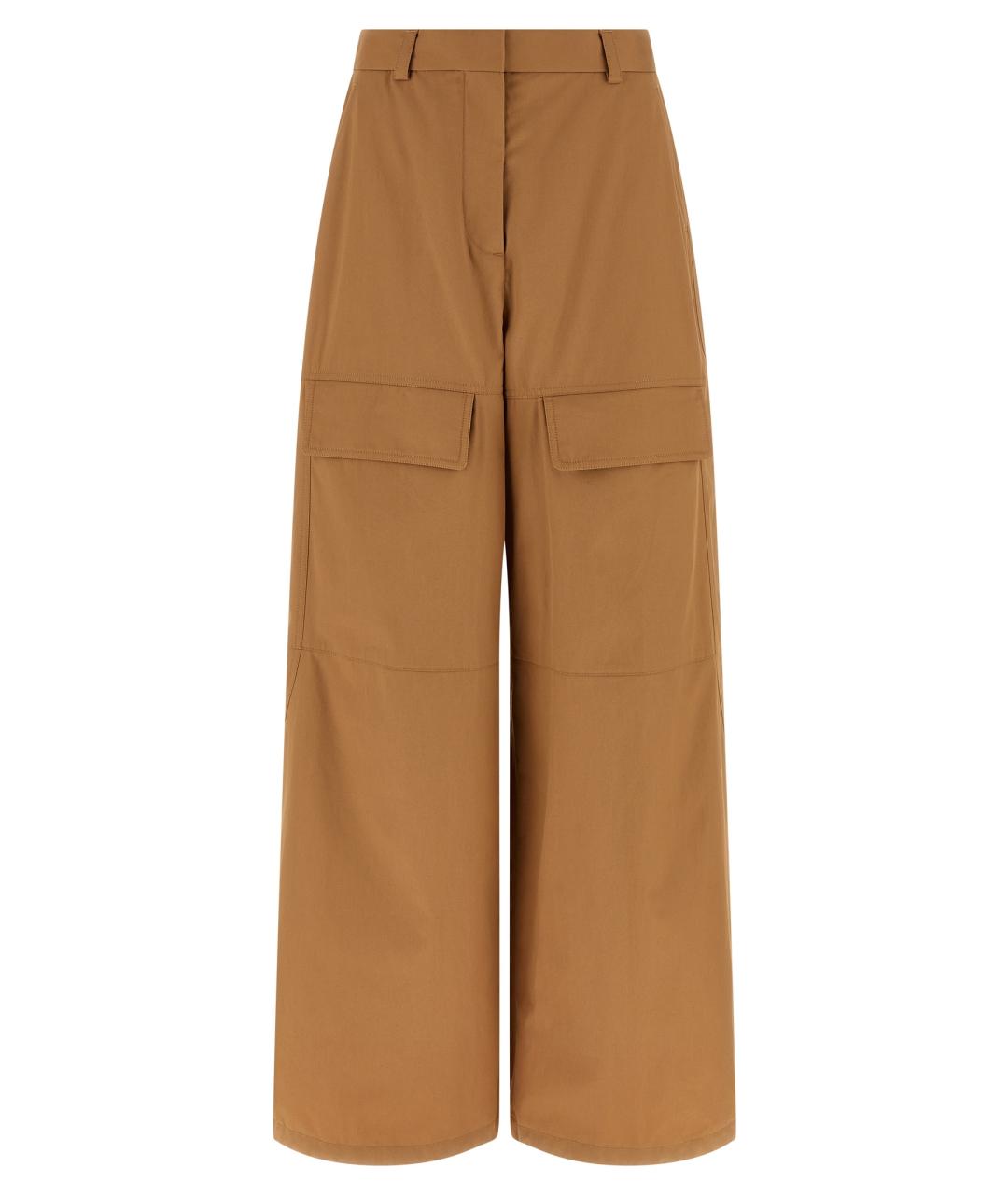 STELLA MCCARTNEY Бежевые хлопковые прямые брюки, фото 1